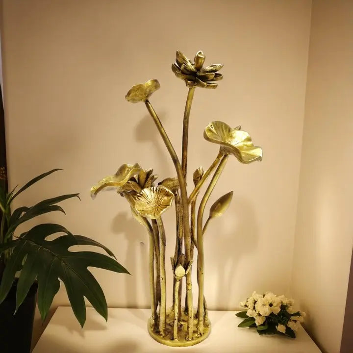 "Handcrafted Brass Beautiful Tree Table Decor | "Luxury Brass Tree Table Sculpture | Table decor (Yellow 14.8 inch)