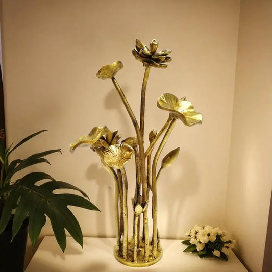 "Handcrafted Brass Beautiful Tree Table Decor | "Luxury Brass Tree Table Sculpture | Table decor (Yellow 14.8 inch)