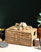 Eco-Friendly Seagrass Lid Box for Scarves, Belts & Wardrobe Essentials