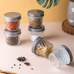 Textured Mason Jar Small Set of 6 Nestasia