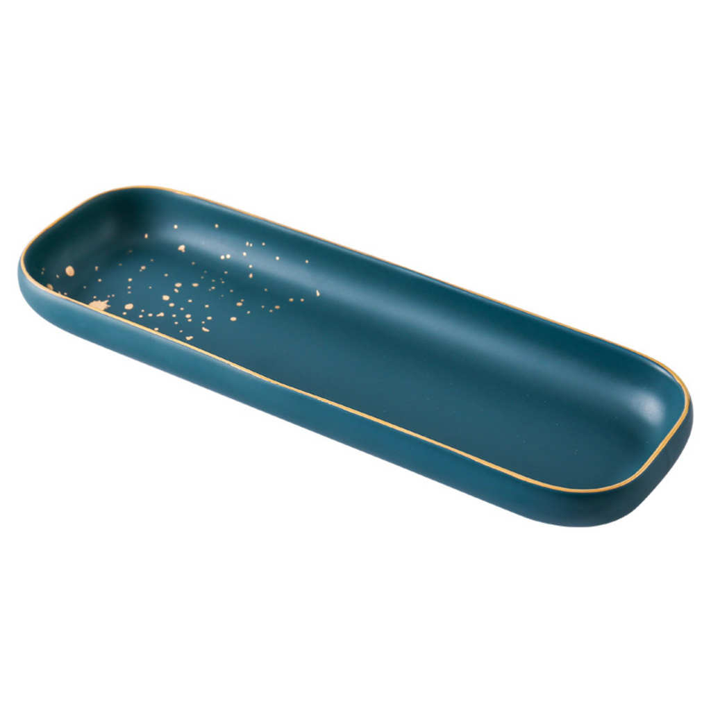 CARA long plate - midnight green Nestasia