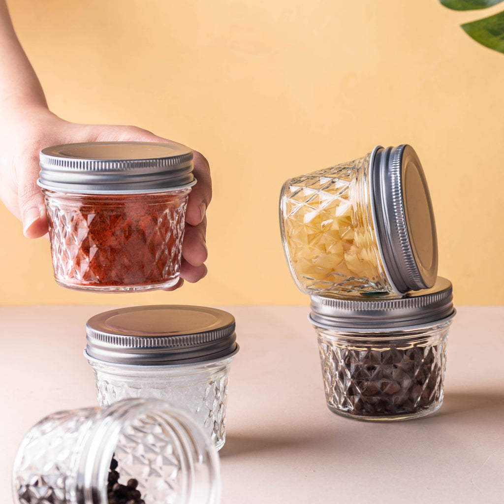 Textured Mason Jar Small Set of 6 Nestasia