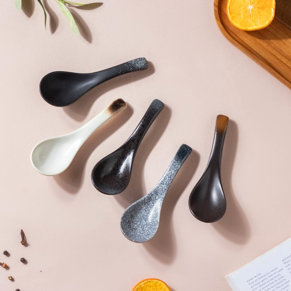 Pebble Glazed Ceramic Soup Spoon Nestasia