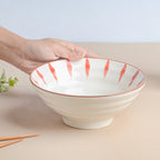 Teardrop Textured Ramen Bowl Red 550 ml Nestasia