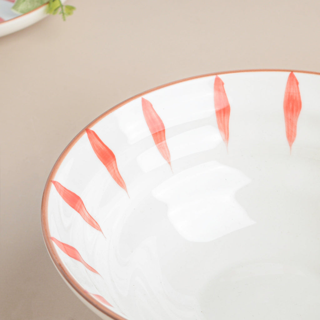 Teardrop Textured Ramen Bowl Red 550 ml Nestasia