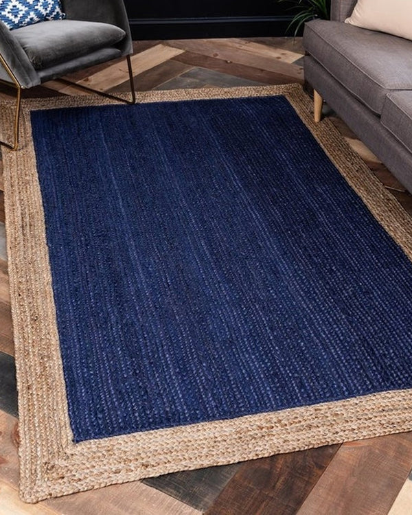 Woven Multicolor Rectangular Jute Rug For Everyday Use