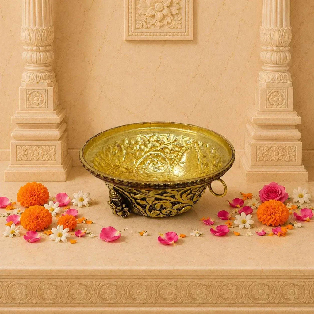 Brass Ashtalakshmi & Balaji Lakshmi Decorative Bowl Vedansh Craft