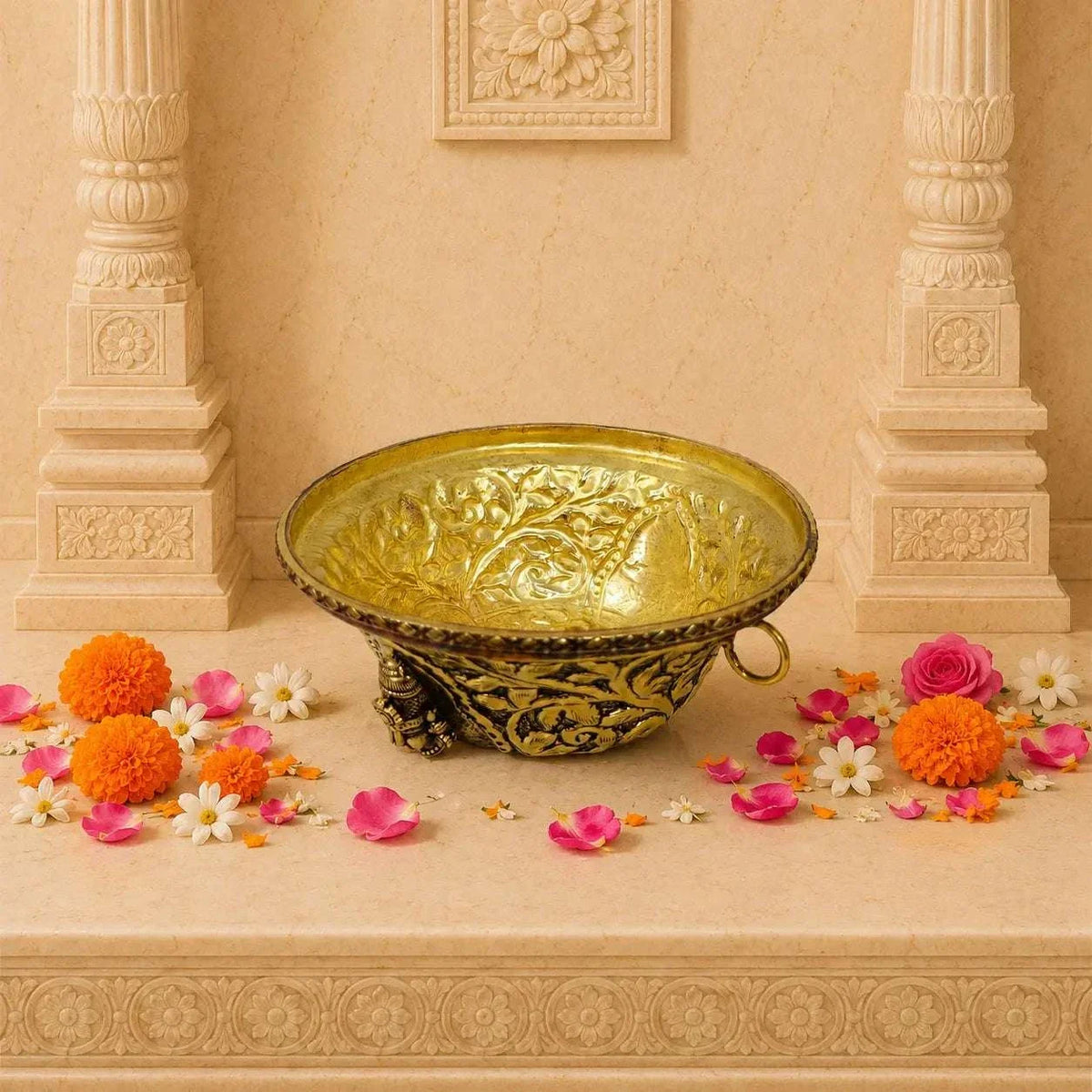 Brass Ashtalakshmi & Balaji Lakshmi Decorative Bowl Vedansh Craft