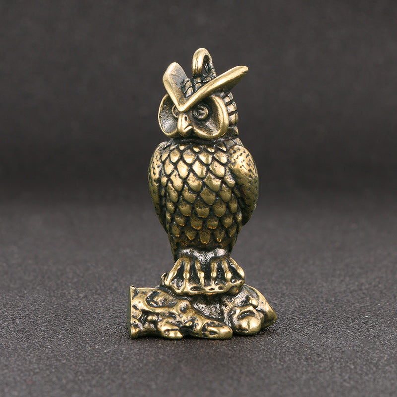 Household Brass Distressed Owl Decoration