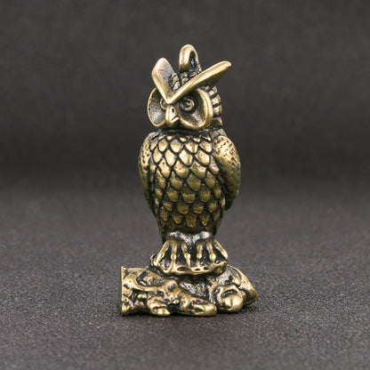 Household Brass Distressed Owl Decoration