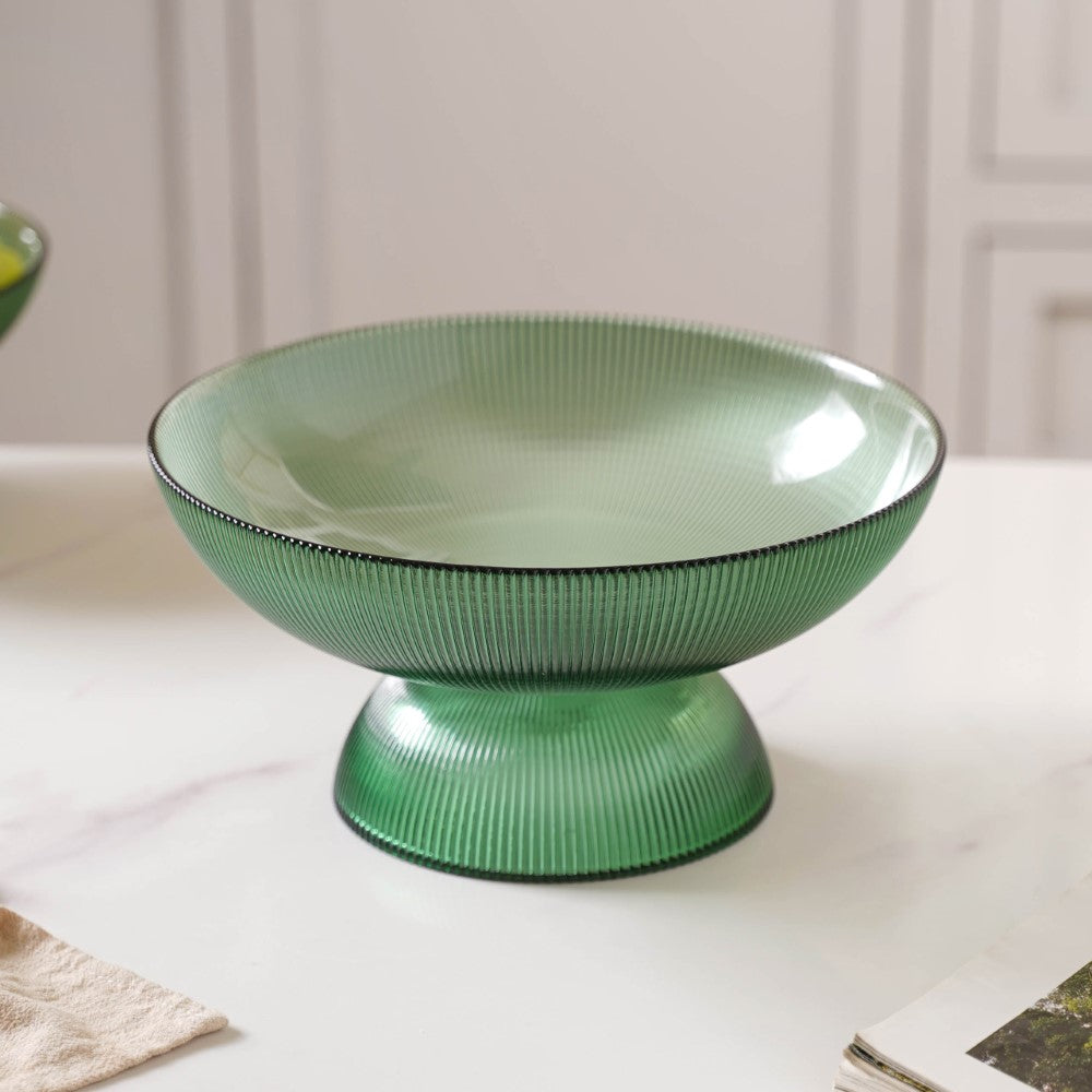 Ribbed Emerald Fruit Bowl Large Nestasia