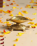 Decorative Brass Turtle Oil Lamp Diya for Puja and Festive Decor
