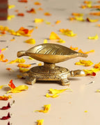 Decorative Brass Turtle Oil Lamp Diya for Puja and Festive Decor