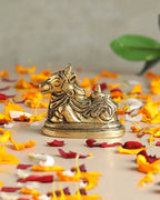 Handcrafted Nandi Brass Statue for Devotion and Pooja Room