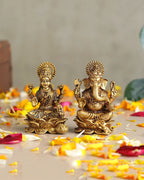 Pure Brass Laxmi Ganesh Idol Set Traditional Brass Pooja Idol