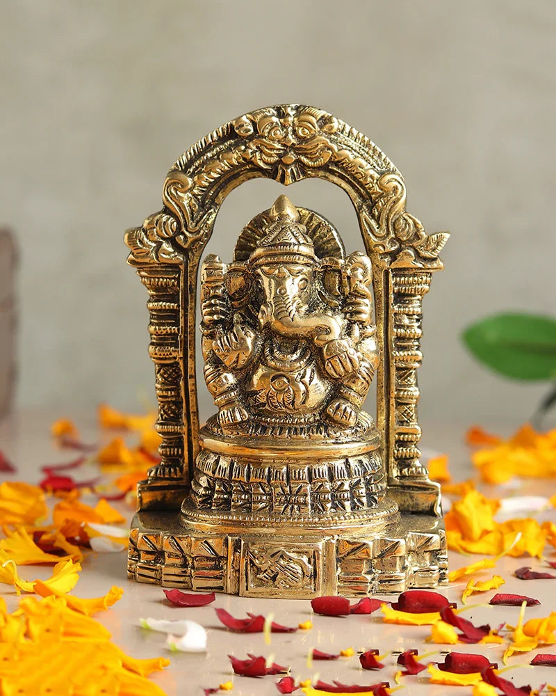 Pure Brass Ganesh Ji Idol for Home, Office, and Sacred Spaces