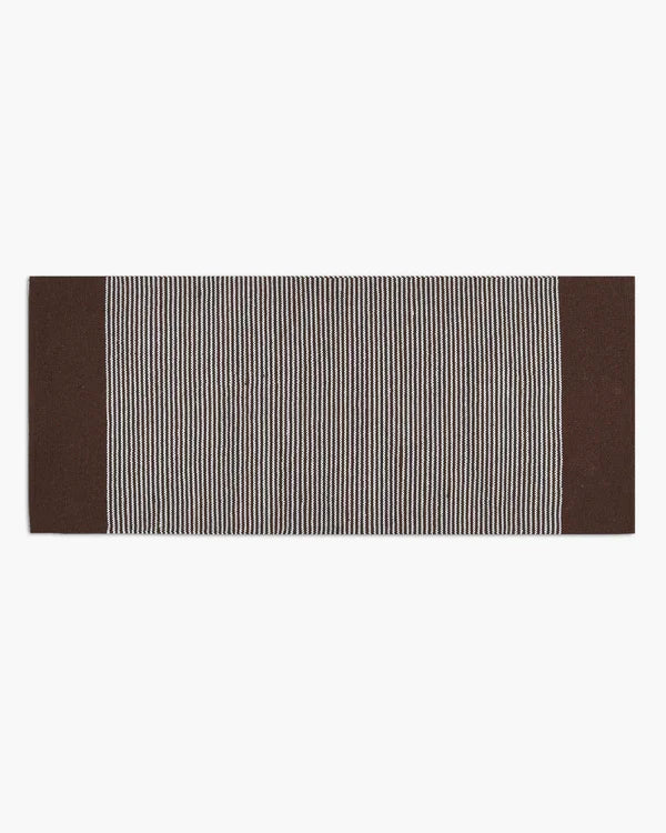 Natural Brown Handloom Cotton Bedside Runner For Bedroom And Living Area