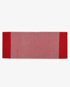 Natural Red Handloom Cotton Bedside Runner For Bedroom And Living Area