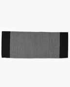 Natural Navy Blue Handloom Cotton Bedside Runner For Bedroom And Living Area