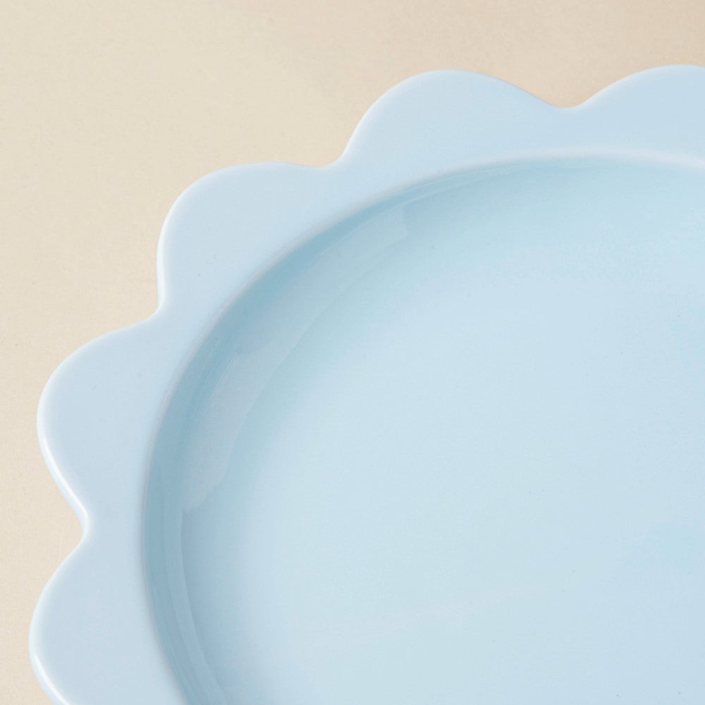 Rosette Ceramic Snack Plate Blue 8.5 Inch Nestasia
