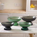Ribbed Emerald Fruit Bowl Large Nestasia