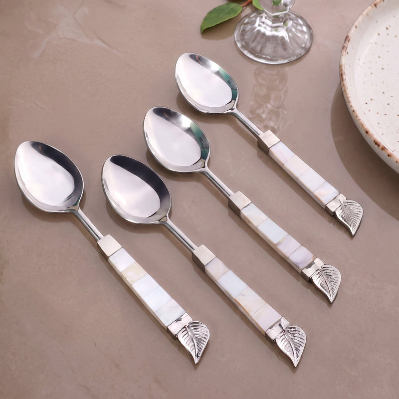 Mother Of Pearl Dinner Spoon Set Of 4 Nestasia