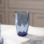 Blue Swirl Drinking Glass Set of 6 Nestasia