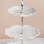 White Crochet Ceramic 3-tier Cupcake Stand Nestasia