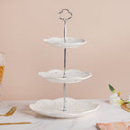 White Crochet Ceramic 3-tier Cupcake Stand Nestasia