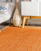 Rustic Yellow Rectangular Jute Carpet For Living Room And Home Interior