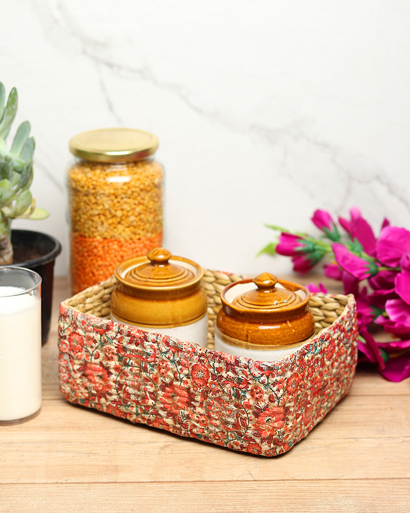 Handwoven Seagrass Organizer for Stylish Storage, Shelf Display, and Tabletop Use