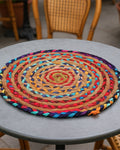 Set of 4 Round Jute Placemats for Dining Table and Side Table