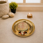 Brass Vastu Glass Shree Yantra Tortoise And Plate With Velvet Box (6 Inch) Vedansh Craft
