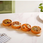 Rustic Style Bowl And Platter Set Of 5 For Sauces Snacks Or Salsa Nestasia