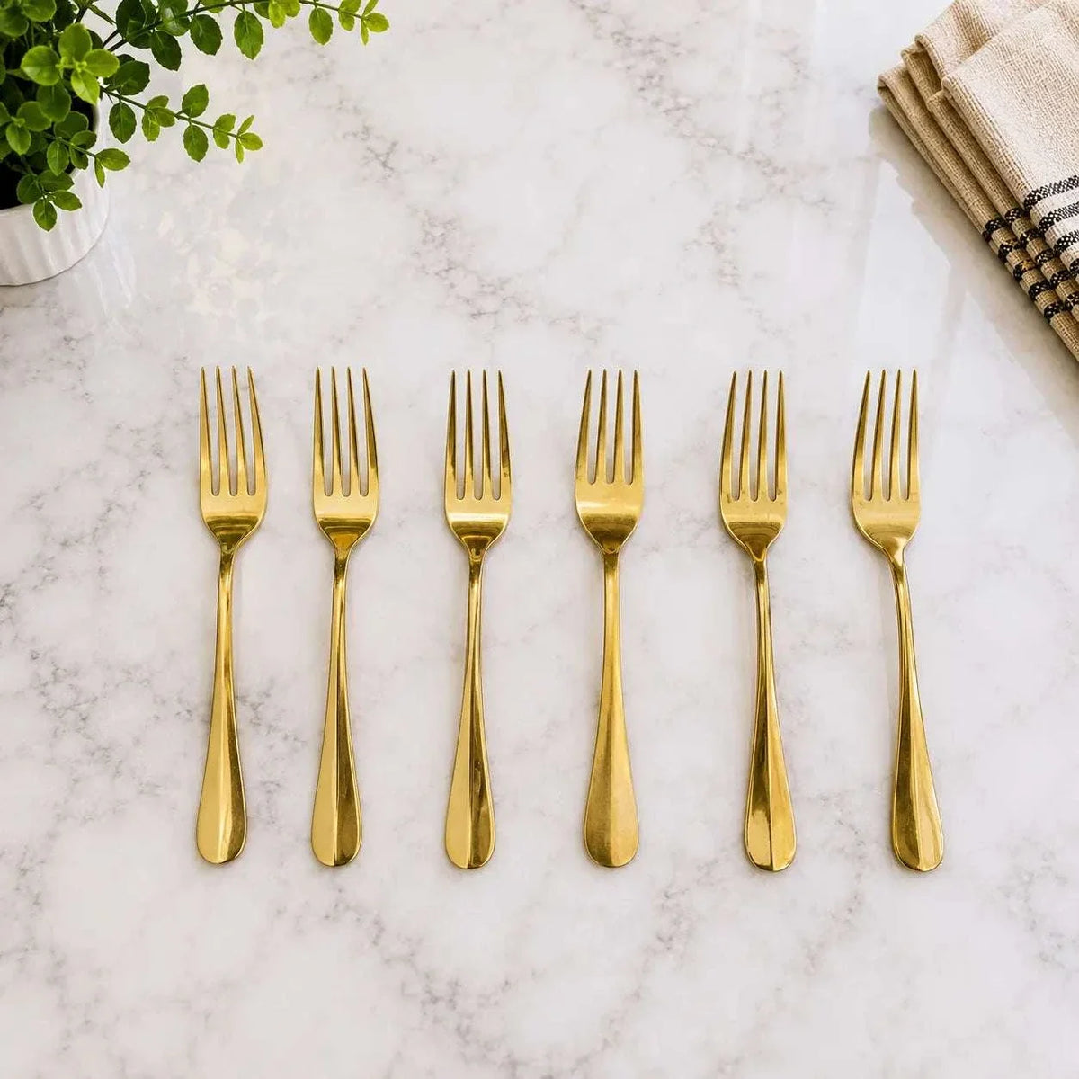 Brass Spoon Set (Pack Of 6) Vedansh Craft