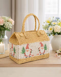 Handwoven Seagrass Picnic Basket for Outdoor and Family Gatherings