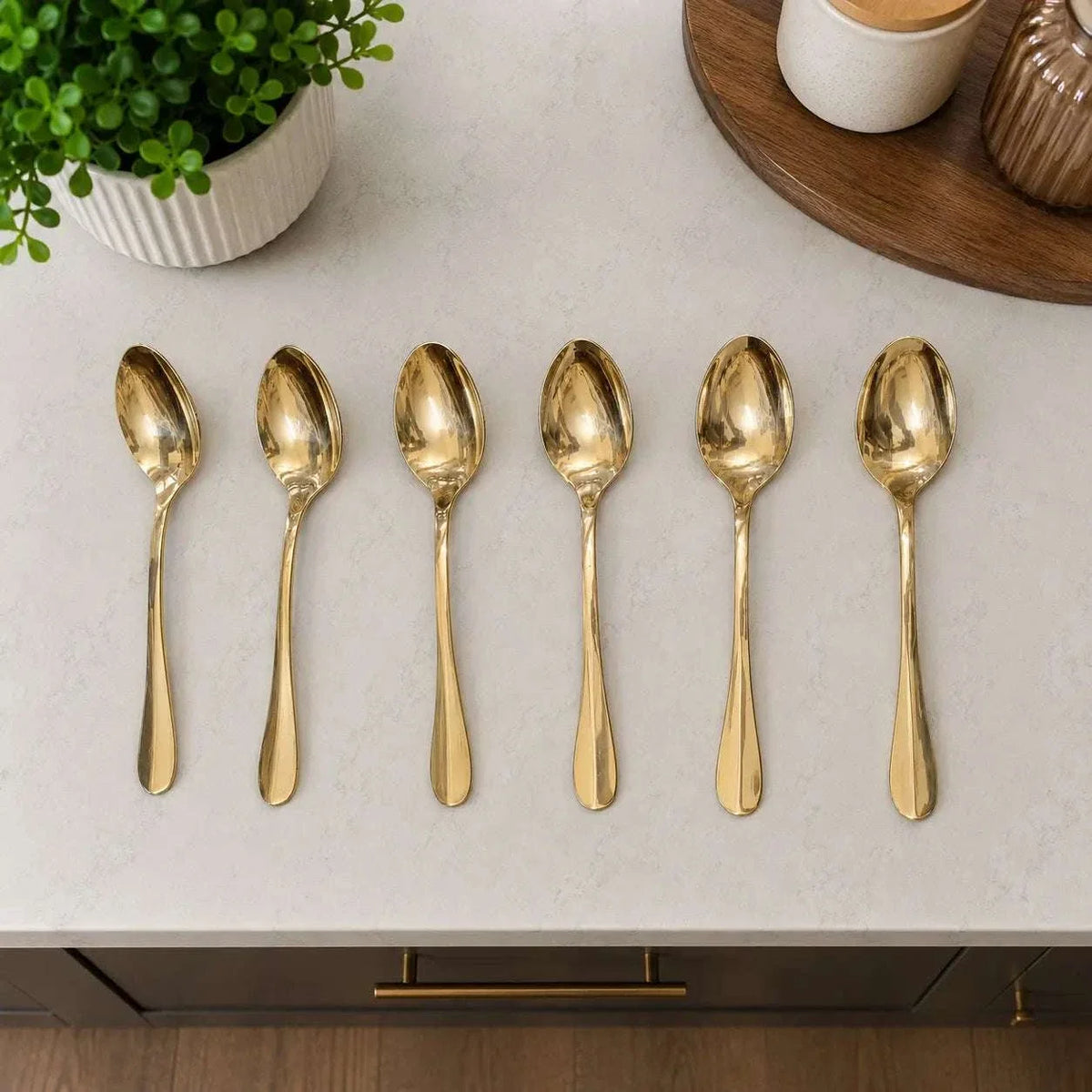 Brass Spoon Set (Pack Of 6) Vedansh Craft