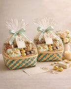 Bamboo Basket for Organizing Home, Kitchen, and Gift Hampers (Set of 2)