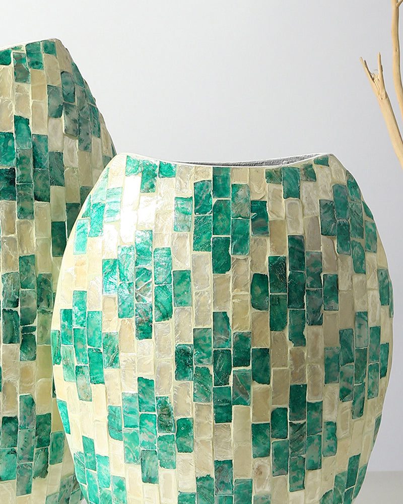 Elegant Mother of Pearl Vase for Modern Living Room Decor