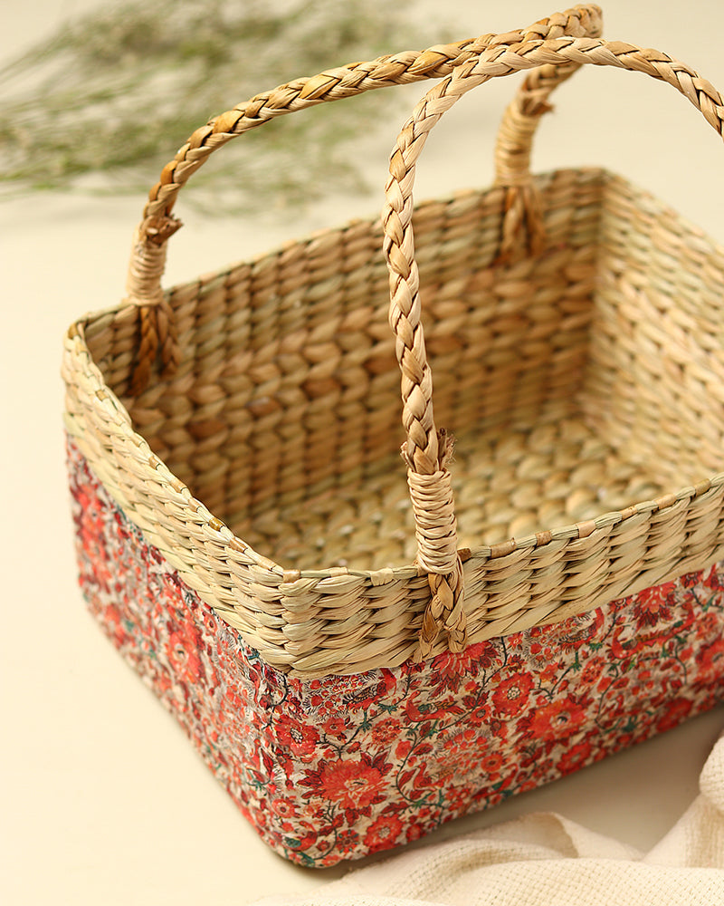 Multipurpose Seagrass Hamper Basket for Serving, Storing, and Home Decor