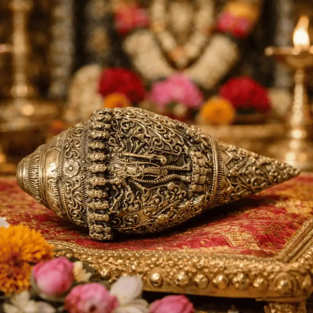 Brass Lightweight Vishwaroopam Vishnu Conch Vedansh Craft