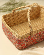Rustic Seagrass Fruit Basket for Tabletop Display, Storage, and Decorative Use
