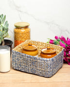 Sustainable Seagrass Organizer for Versatile Storage, Shelf, and Decorative Use