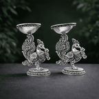 Brass Peacock Lightweight Diya Pair Vedansh Craft