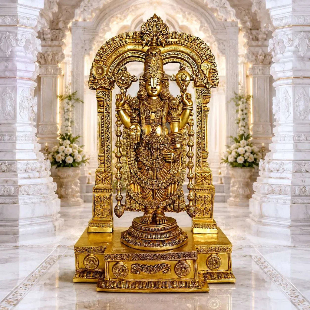 Brass Frame Tirupati Balaji/Venkateshwar Idol (62 Inch) Vedansh Craft