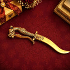 Brass Handcrafted Katar with Velvet Gift Box – Premium Indian Decor (9.5 Inch) Vedansh Craft