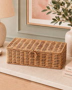 Cane Storage Box with Lid for Wardrobe & Bathroom Storage