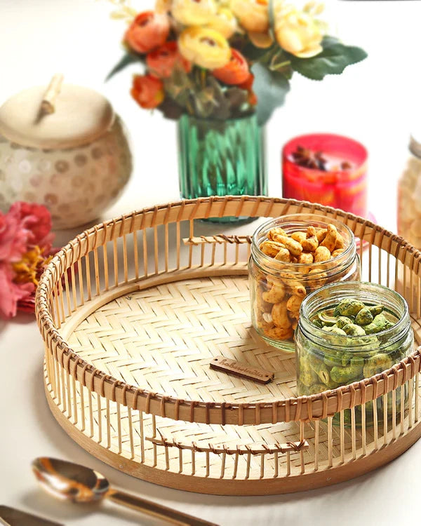 Natural Bamboo Tray for Gifting, Serving, and Multipurpose Use