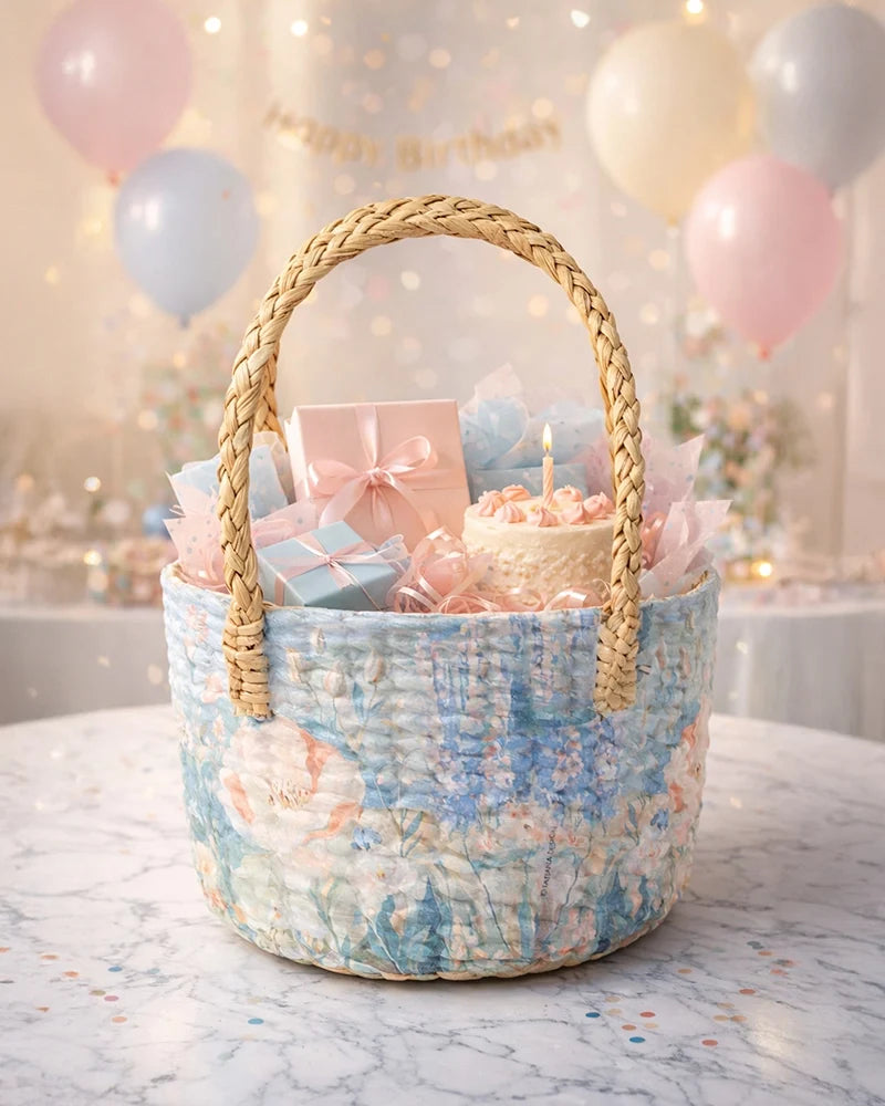 Eco-Friendly Seagrass Gift Basket for Fruits, Pooja, and Home Décor