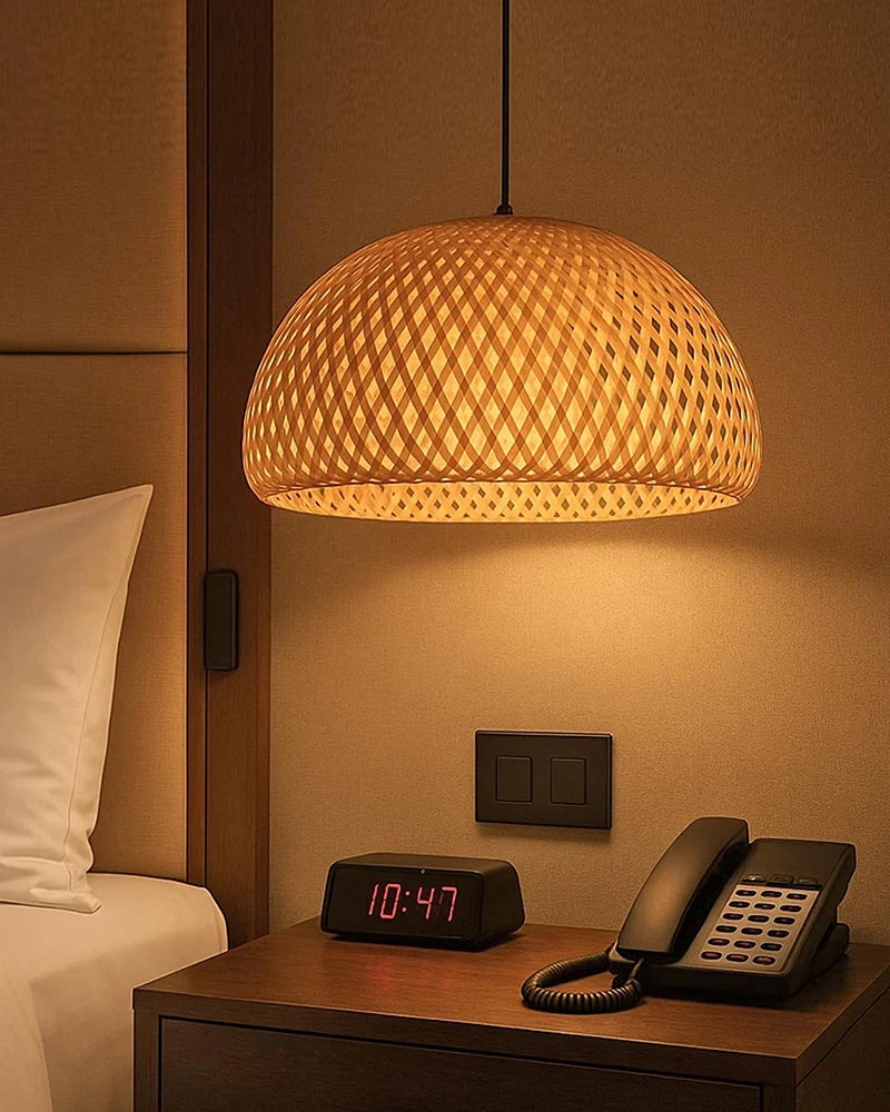 Natural Bamboo Pendant Lamp for Bedroom and Living Room